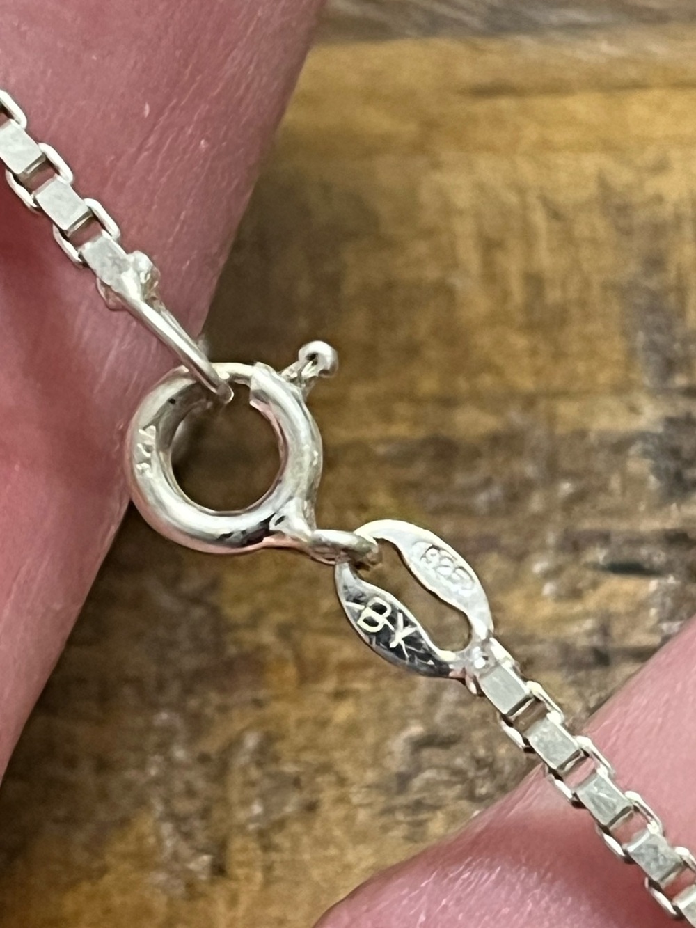 Vintage 925 Sterling Silver Box Chain BY Long 7.5g Classic Necklace Signed - Picture 3 of 7